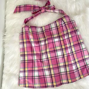 White Label Lilly Pulitzer Plaid Halter Top size 10